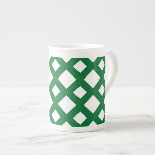 Tasse En Porcelaine Diamants blancs sur vert