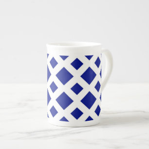 Tasse En Porcelaine Diamants de marine sur blanc
