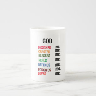 Tasse En Porcelaine "DIEU M'A CONÇU" SPÉCIALITÉ Mug