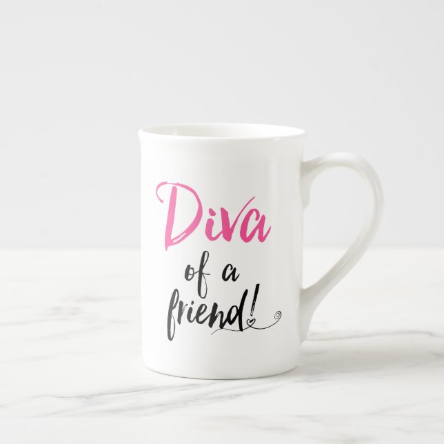 Tasse En Porcelaine "Diva d'un ami" (Droite)