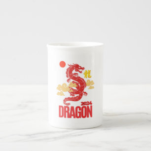 Tasse En Porcelaine Dragon rouge 2024