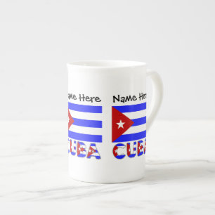 Tasse En Porcelaine Drapeau Cuba Cuba Light Blue Personnalisé 