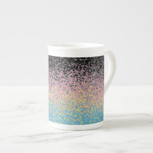 Tasse En Porcelaine Drapeau de fierté polygender pixelisé funky tripan