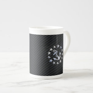 Tasse En Porcelaine Drapeau Naval Yacht Ancre et étoiles