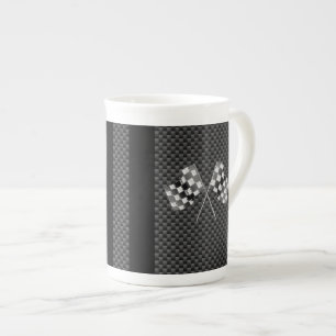 Tasse En Porcelaine Drapeaux de course sur bandes de fibre de carbone 