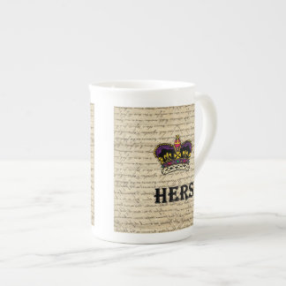 Tasse En Porcelaine Drôle sien texte et couronne