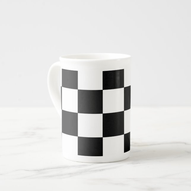 Tasse En Porcelaine Échecboard (Devant gauche)