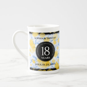 Tasse En Porcelaine Élégant 18ème anniversaire de Mariage de porcelain