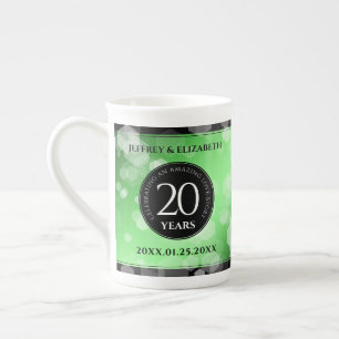 Tasse En Porcelaine Élégant 20e anniversaire de Mariage d'émeraude