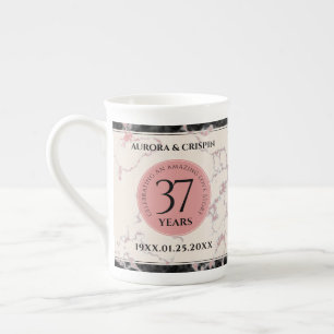 Tasse En Porcelaine Élégant 37e anniversaire du Mariage Alabaster