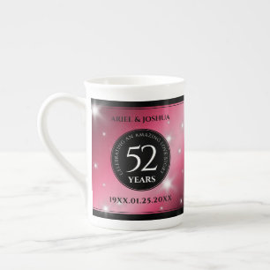 Tasse En Porcelaine Élégant 52ème anniversaire de Mariage de rubis éto