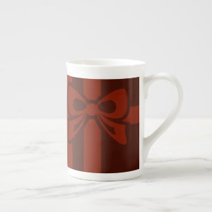 Tasse En Porcelaine Élégant Noël Red Bow détails Bone China Mug