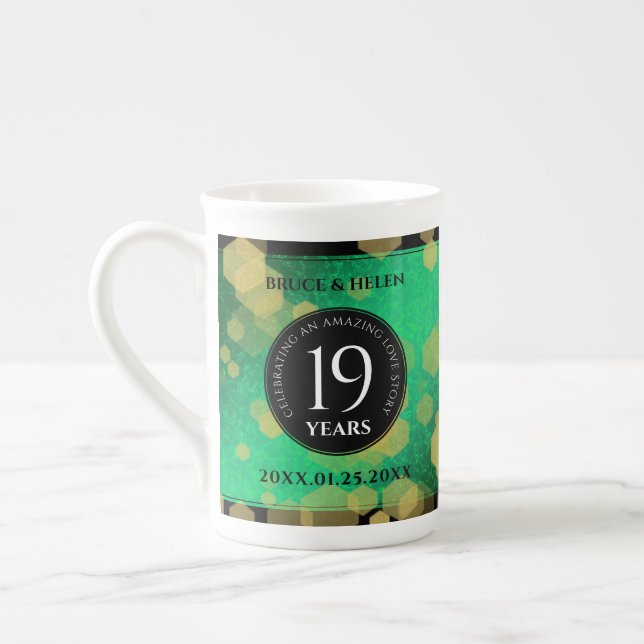 Tasse En Porcelaine Élégante 19e anniversaire du Mariage de Jade (Gauche)