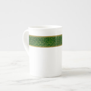 Tasse En Porcelaine Élégante Mug de Chine d'os vert et or