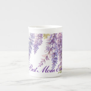 Tasse En Porcelaine Elégante teinte violet de l'aquarelle glyteria flo