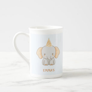 Tasse En Porcelaine Éléphant Personnalisé Enfant Mignon Nom