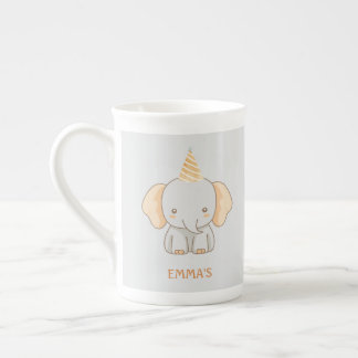 Tasse En Porcelaine Éléphant Personnalisé Enfant Mignon Nom