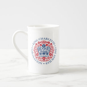 Tasse En Porcelaine Emblème de couronnement du roi Charles III, souven