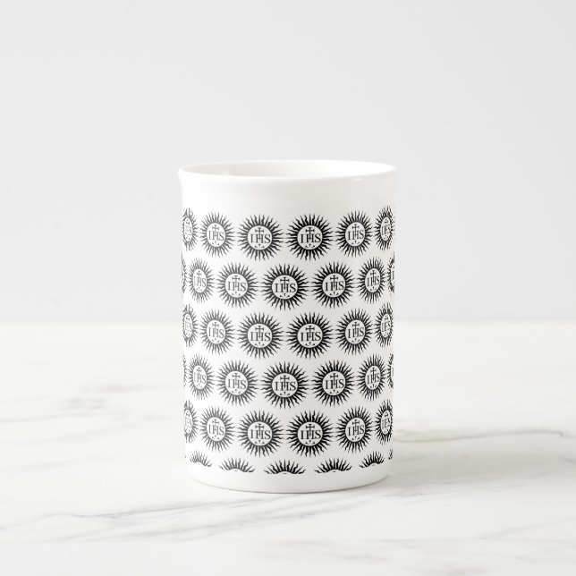 Tasse En Porcelaine Emblème de la Société de Jésus (Devant)