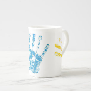 Tasse En Porcelaine Enfants Handprints en peinture