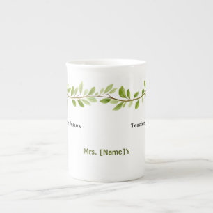 Tasse En Porcelaine Enseignement personnalisé de l'avenir Branche vert