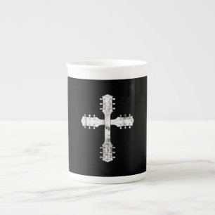 Tasse En Porcelaine équipe chrétienne de culte guitare cross