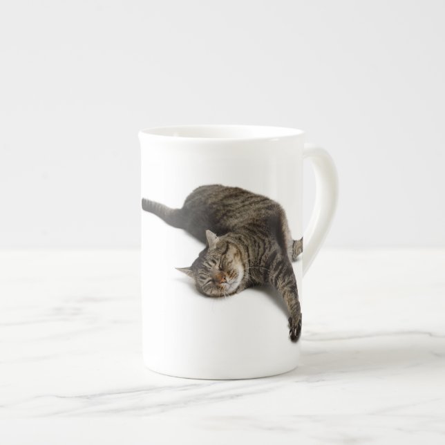 Tasse En Porcelaine Étirement de chats azy (Devant droit)