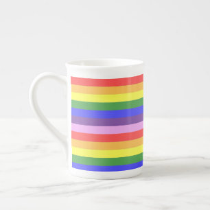 Tasse En Porcelaine Excellente qualité Rainbow Stripe Bright Colors