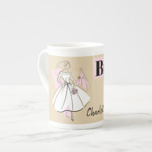 Tasse En Porcelaine Fashion Bride Neutral Mariée Nom d'os chine osseus