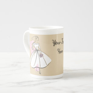 Tasse En Porcelaine Fashion Bride Neutral Texte muqueuse os chine