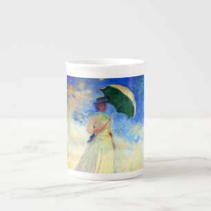Tasse En Porcelaine Femme Monet avec un parasol face droit