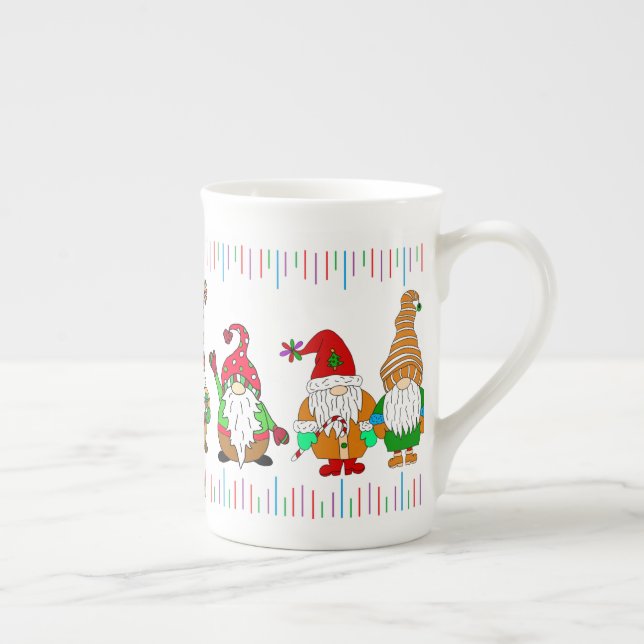 Tasse En Porcelaine Festive des Gnomes de Noël (Droite)
