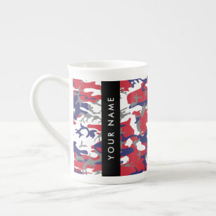 Tasse En Porcelaine Fête de l'Indépendance Camouflage Votre nom Person