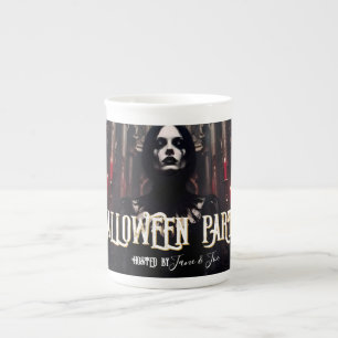 Tasse En Porcelaine Fête d'Halloween – Invitation Sombre Gothique