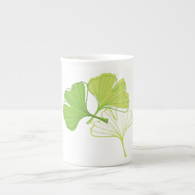 Tasse En Porcelaine Feuille de Ginkgo (Devant)