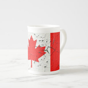 Tasse En Porcelaine Feuille d'érable rouge du Canada Peinture