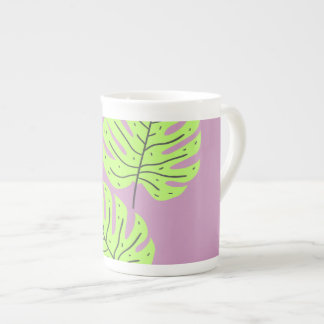 Tasse En Porcelaine Feuilles Vertes  