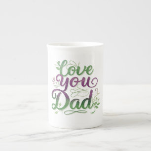 Tasse en porcelaine fine "Je t'aime, Papa"