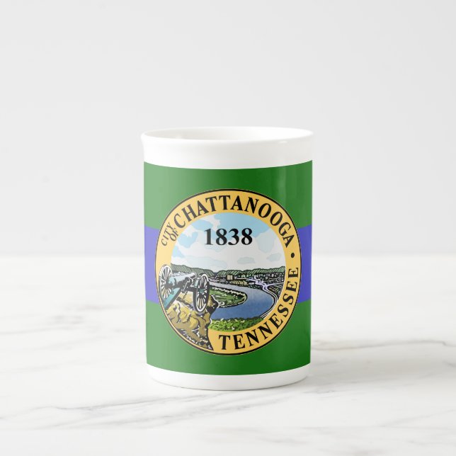 Tasse En Porcelaine Flag of Chattanooga, Tennessee Bone China Mug (Devant)