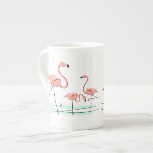 Tasse En Porcelaine Flamant rose Ocean Trio 2 os chine mug