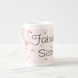Tasse En Porcelaine Flamant rose Rose Fabuleuse Soeur ! muqueuse de po