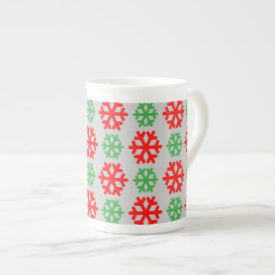 Tasse En Porcelaine Flambeaux rouges et verts de Noël