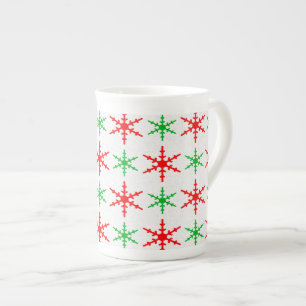 Tasse En Porcelaine Flambeaux rouges et verts de Noël