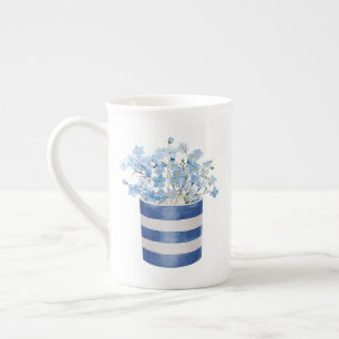 Tasse En Porcelaine Fleur de Ne M'oubliez Pas Céramique pour Amoureux 