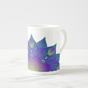 Tasse En Porcelaine Fleur De Vie - Mandala Indien 3