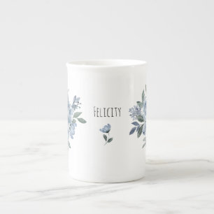 Tasse En Porcelaine Fleuriste Fleurs Bleues