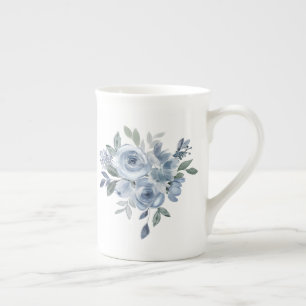 Tasse En Porcelaine Fleuriste Fleurs Bleues