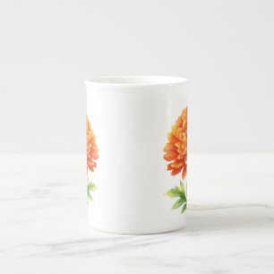 Tasse En Porcelaine Fleurs orange groovy
