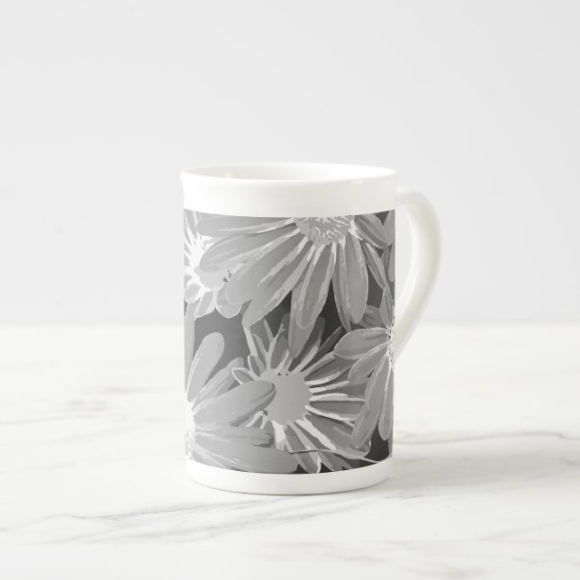 Tasse En Porcelaine Fleurs rouges et jaunes 2 (Devant droit)