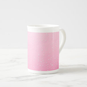 Tasse En Porcelaine Fond d'art Champagne Rose avec Petites Bulles